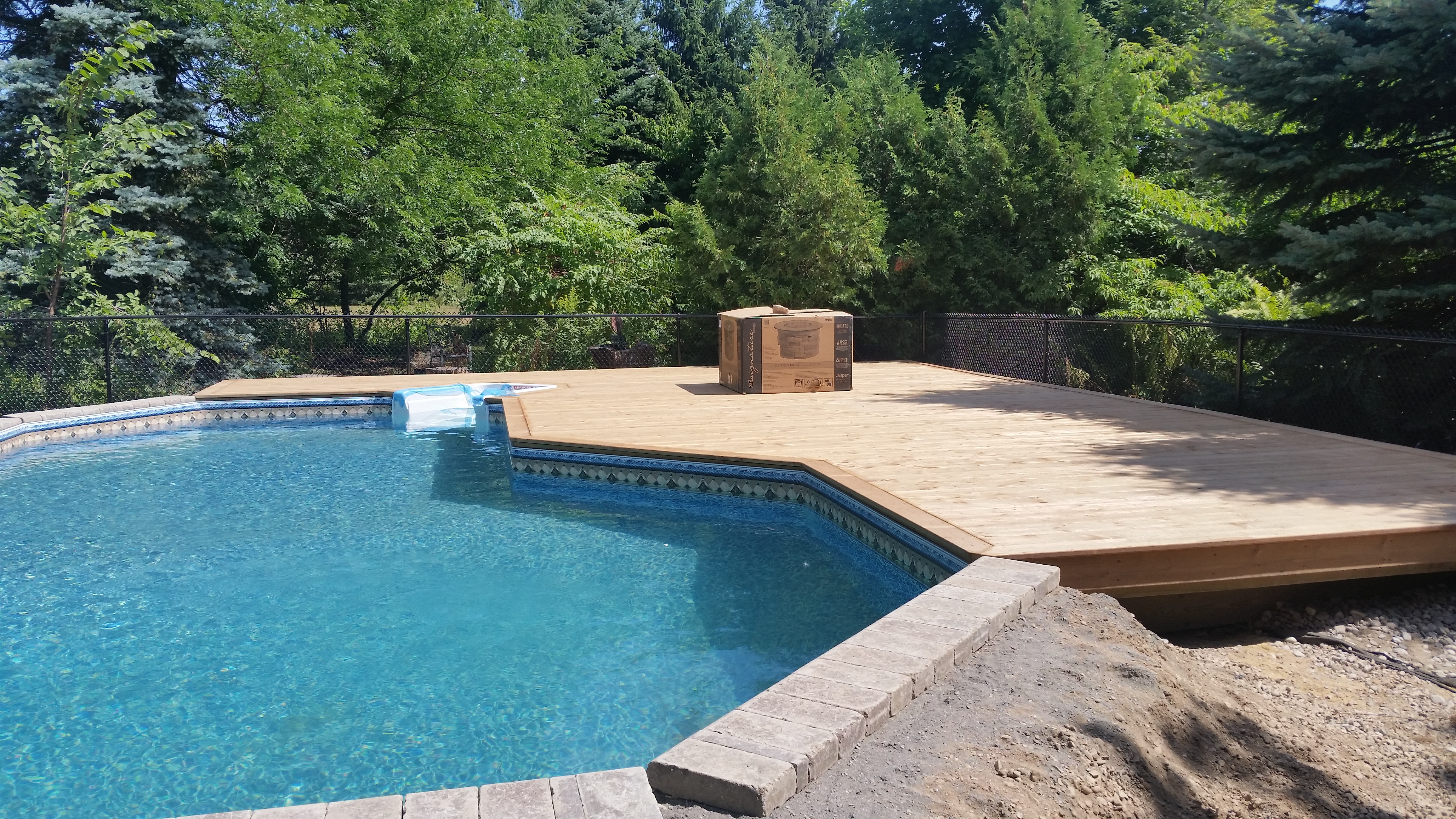 Ground Level Pool Deck, Chain Link Fence
