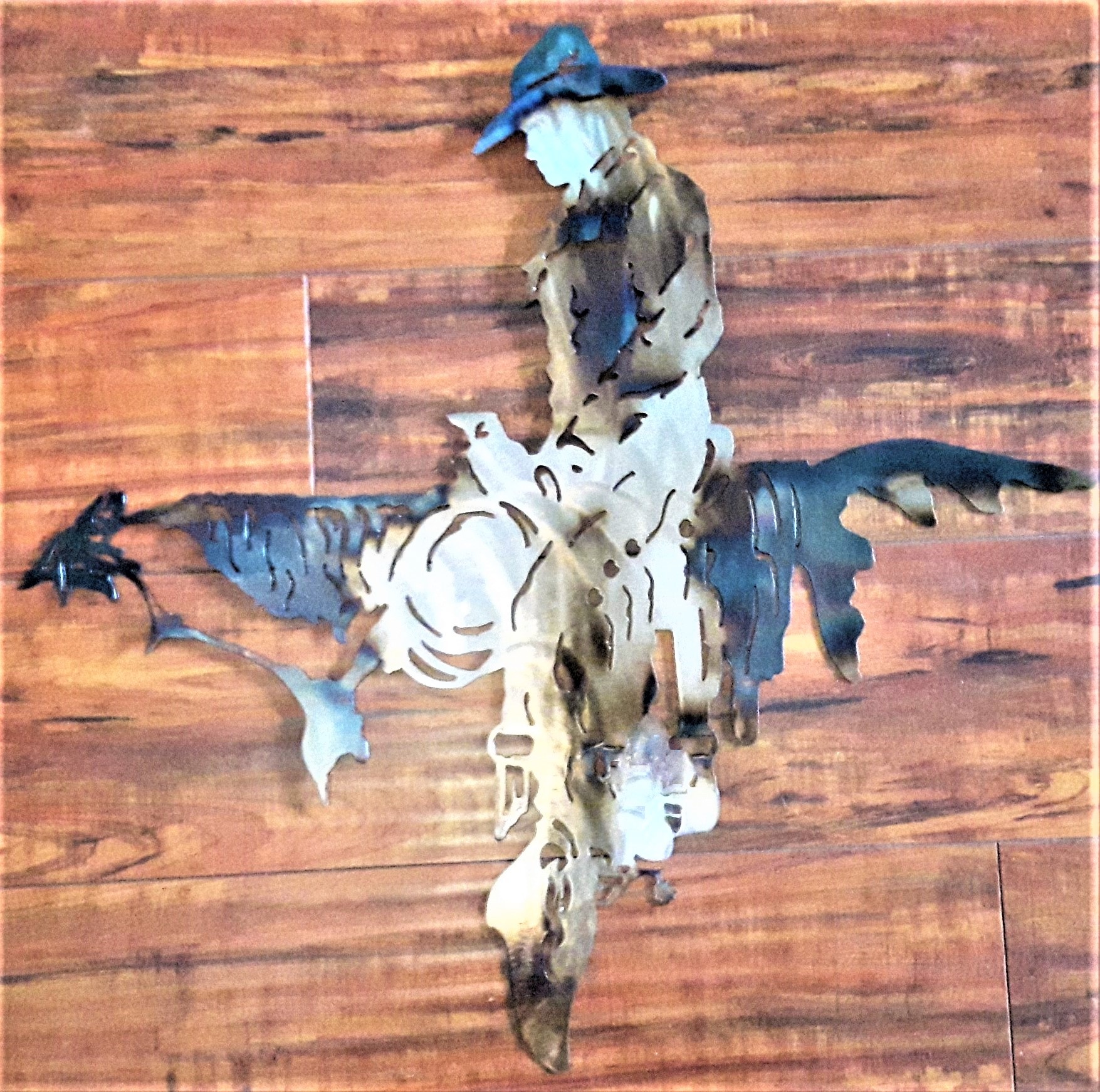 Metal Art, Cowboy on Horse, Campbell river BC, Vancouver island BC, Vancouver BC, Victoria BC, British Columbia,Alberta