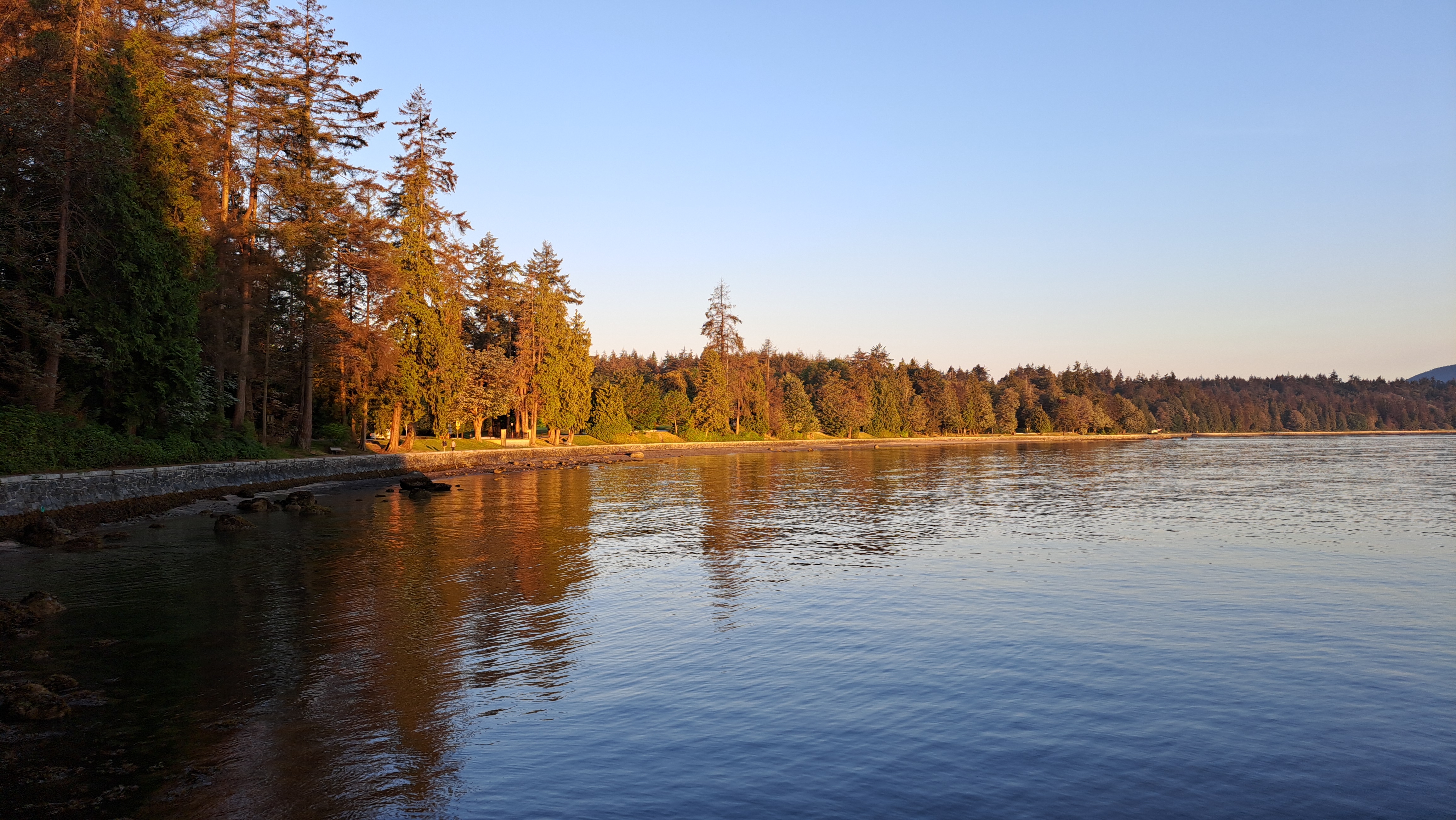 Map of Stanley Park in Vancouver with marked trails, attractions, and points of interest, including Beaver Lake and Lost Lagoon.