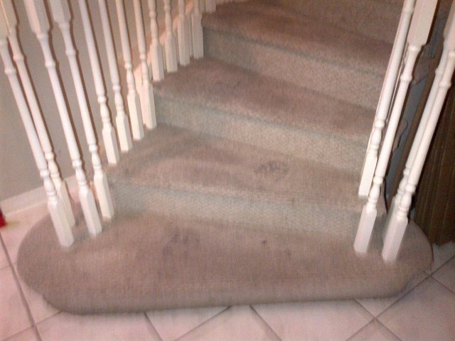 before cleaning stair