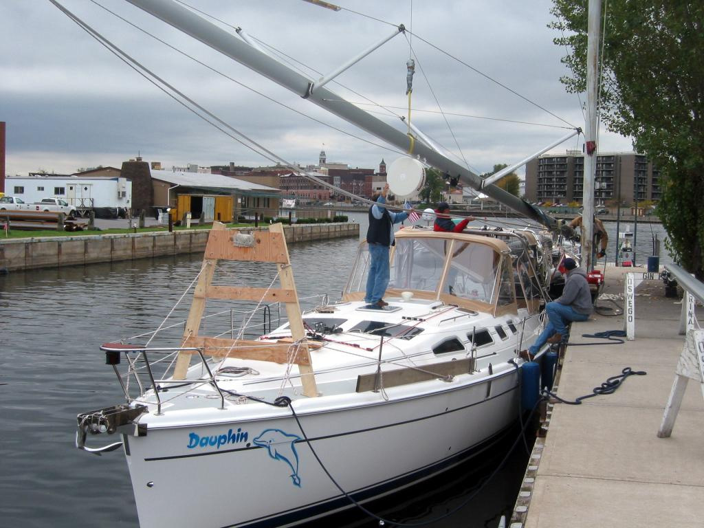 FIRST TIME TO TAKE DOWN THE MAST ON DAUPHIN IN OSWEGO