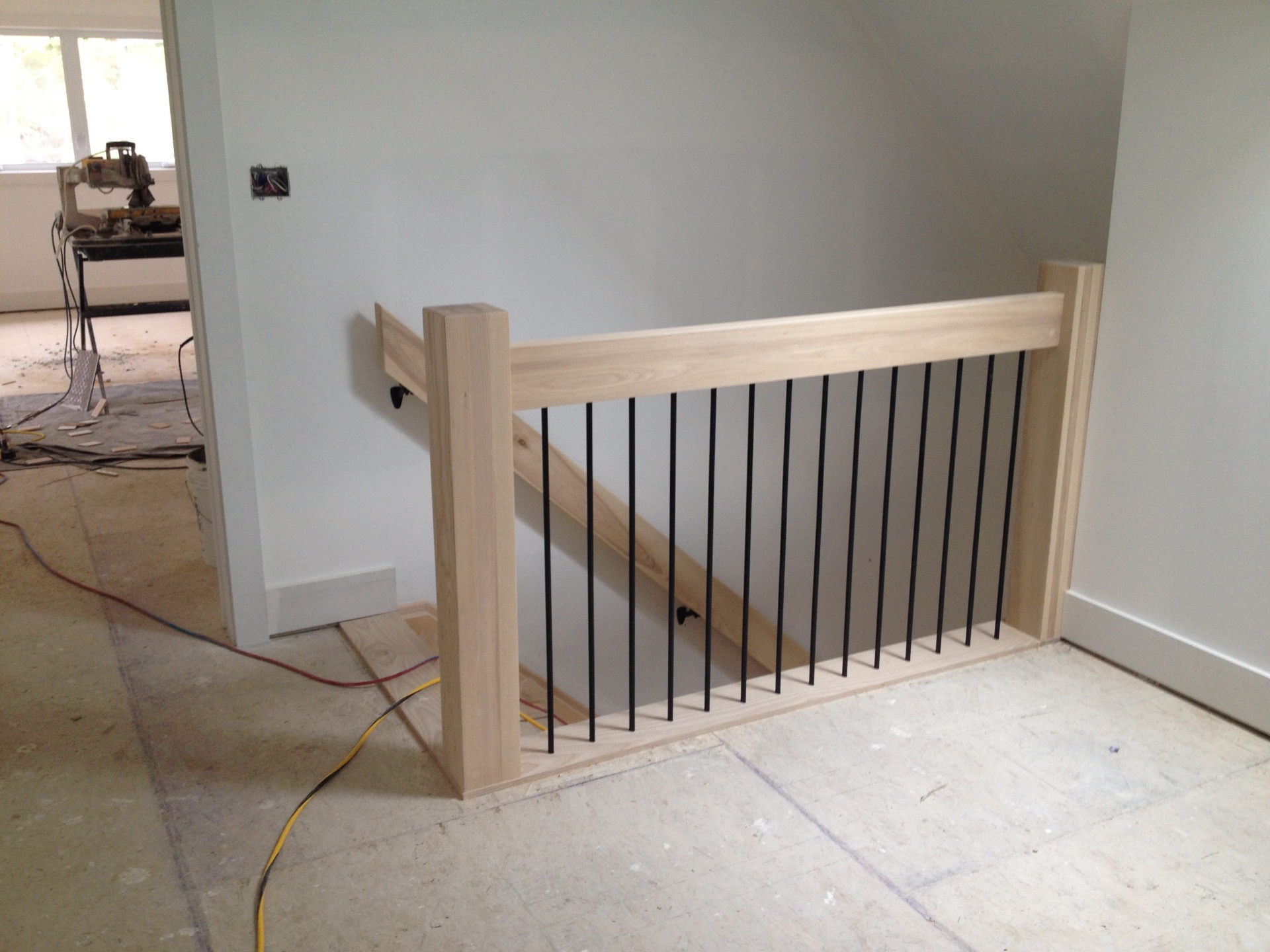 Straight ash Scandinavian style stair