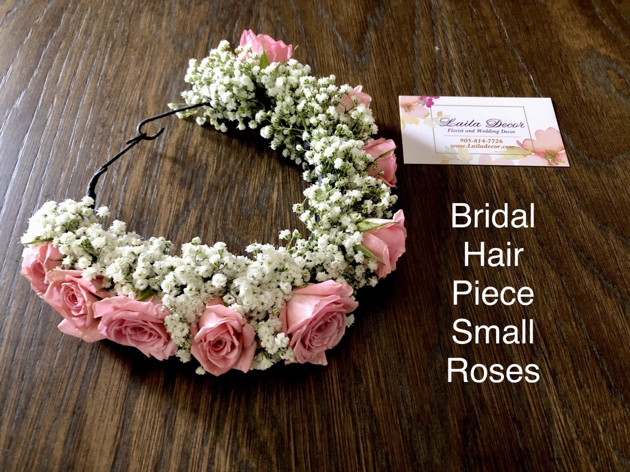 $60 Bridal Hair piece small roses and babies breath 