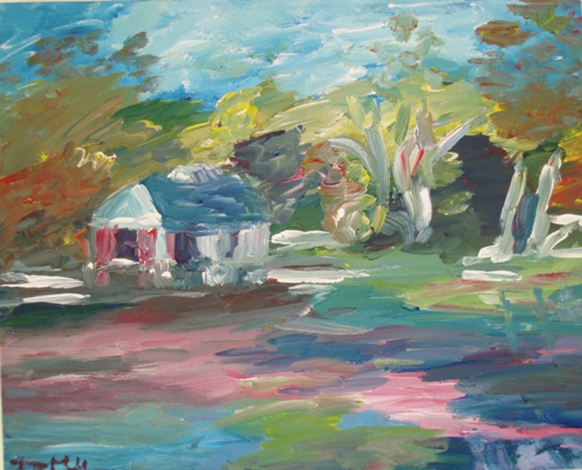 Cranberry Bog Op.2, 16"X24"  2006, Acrylic on Canvas, Cape Cod