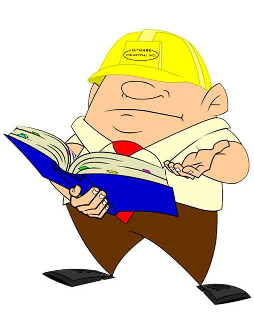 Hard Hat hank looking at a book