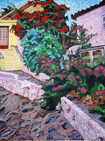 Hydra Op.1, 40"X30"  2003, Acrylic on Canvas, Greece