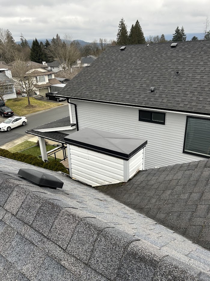 Installation of flashing chimney pan.