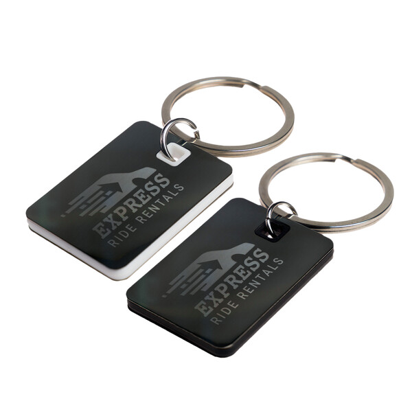 Stainless Rectangle Key Ring LL3531