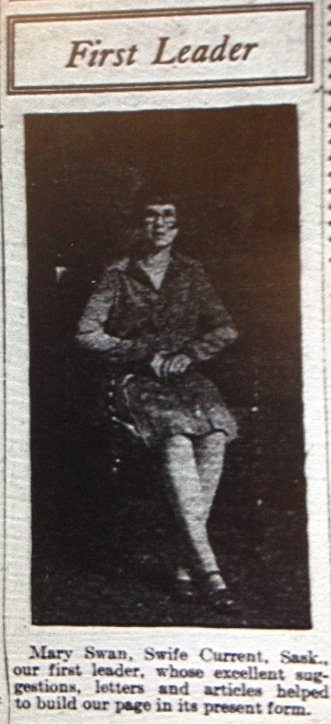 Mary Swan, 1st Leader, January 1927.