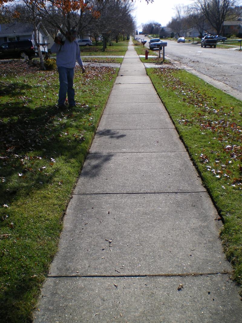 We can edge your sidewalk for you.
