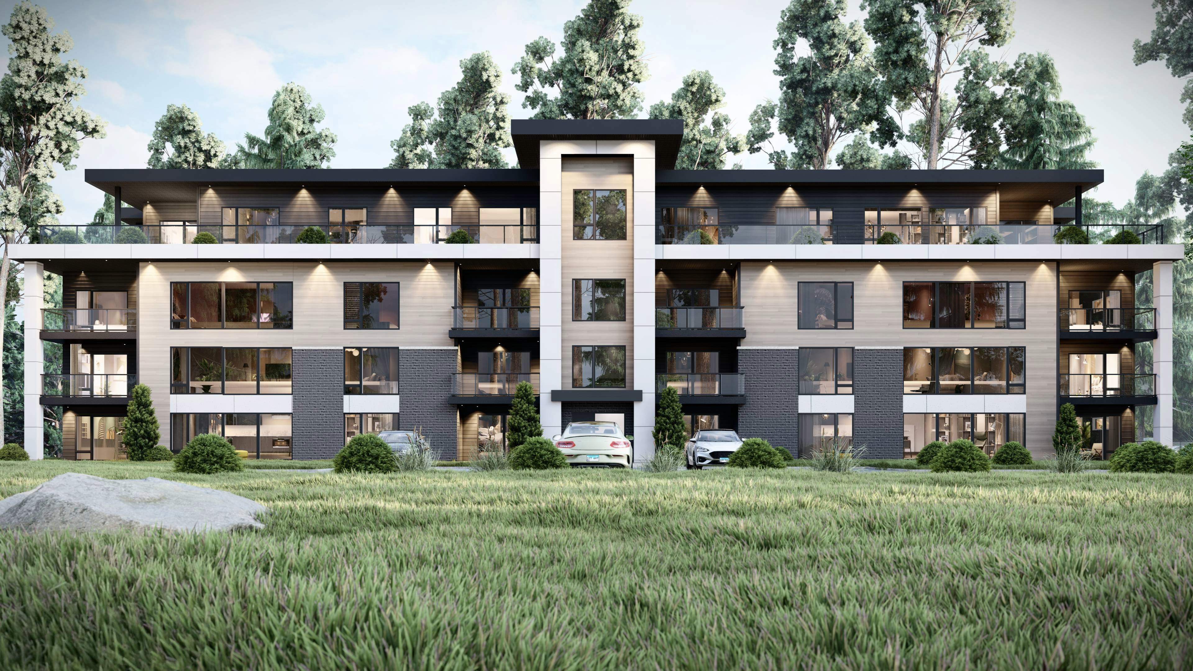 Façade 3D du projet Watson Square, immeuble multilogement locatif de 29 logements à Lachute