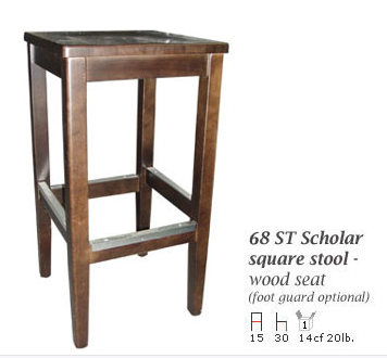 68ST Square Backless Wood Seat (Foot Guard Optional)