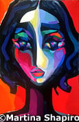 Woman On Red original abstract painting