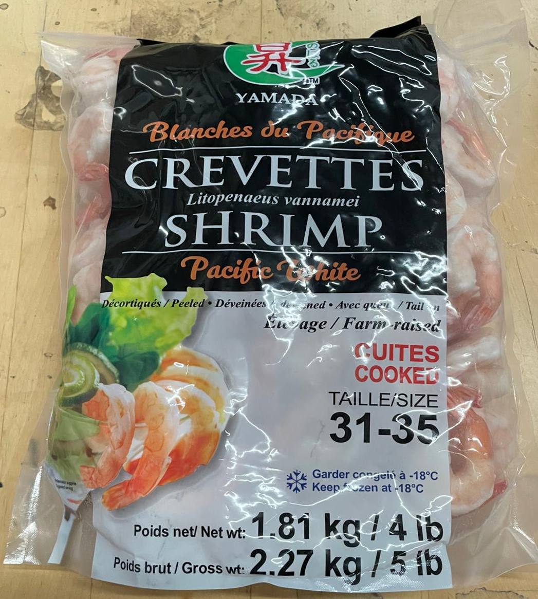 Cooked Pacific White Shrimp 31/35