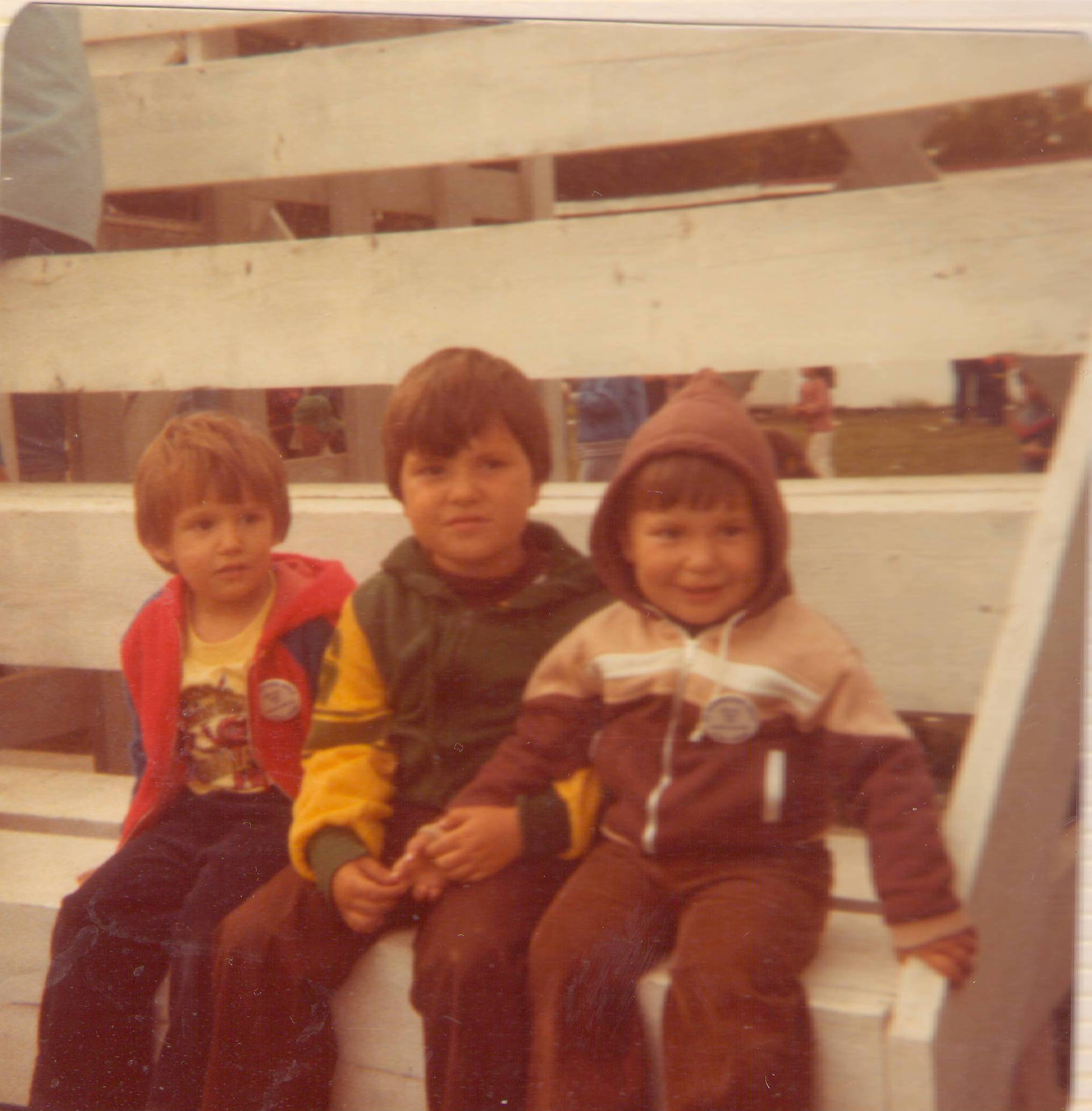 Does anyone recognize these three cuties? Based on the bleachers they are sitting on we think it was taken at the Fort Vermilion Rodeo grounds - but that is about all we know!
2019.24.702 / Lizotte, Maria
-EDIT-
The boy in the middle is Dennis Semak