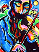 Fiddler in a Village abstract Jewish painting by artist Martina Shapiro