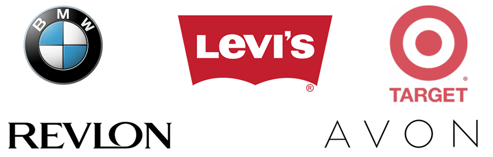 Revlon, Levi's, Avon brand logos