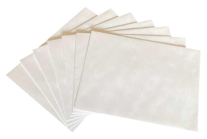 7 White envelopes (gummed)