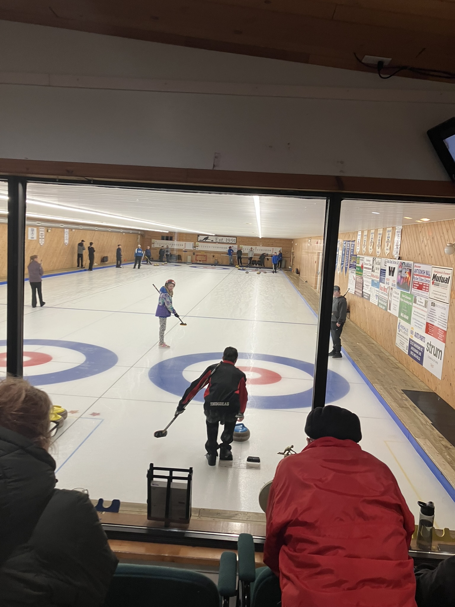 Ryker Thibodeau about to throw in the fifth end.