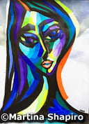 Woman In Purple painting inspired by Picasso portraits of women