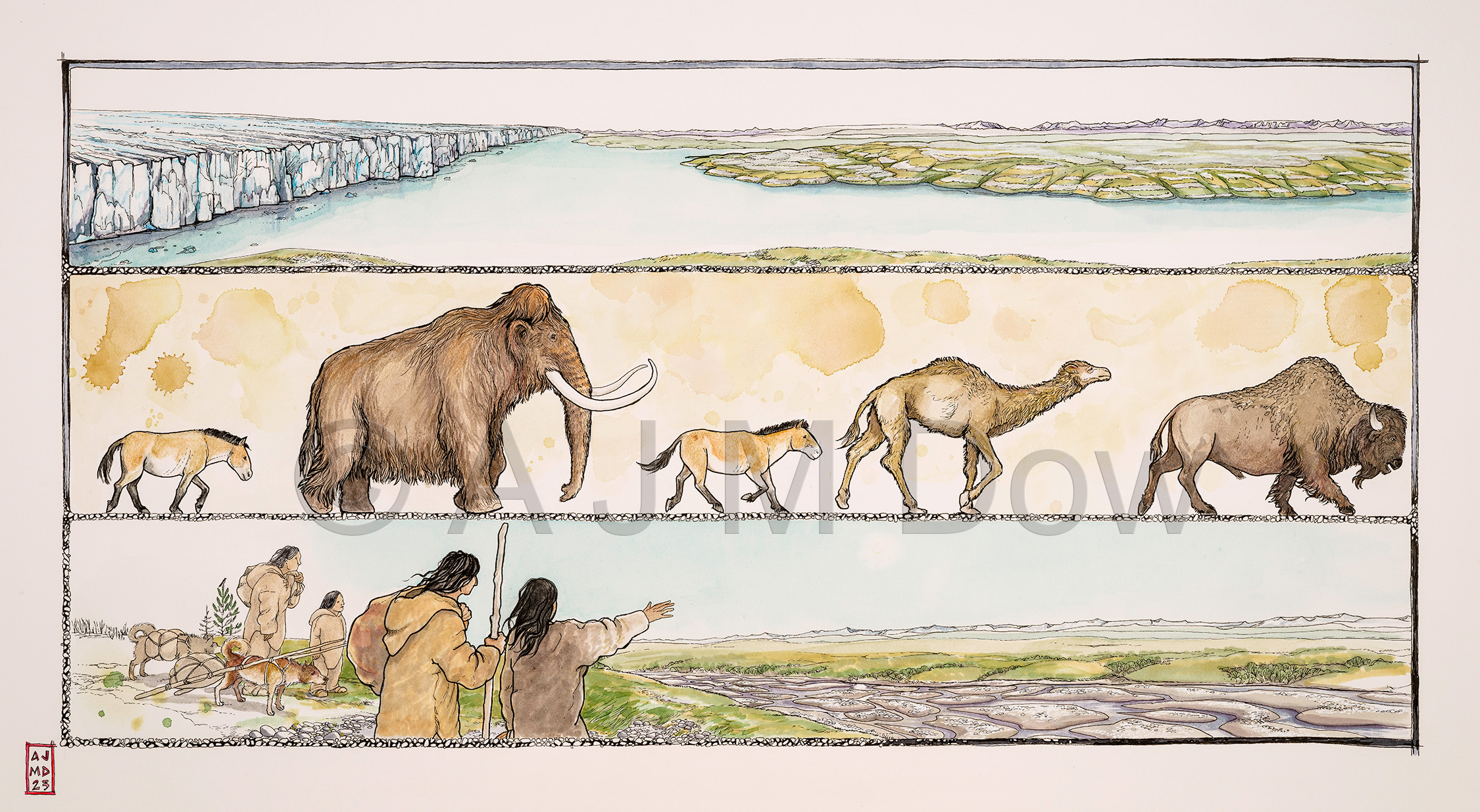 "Calgary Early Period" Commissioned illustration for City of Calgary Parks.