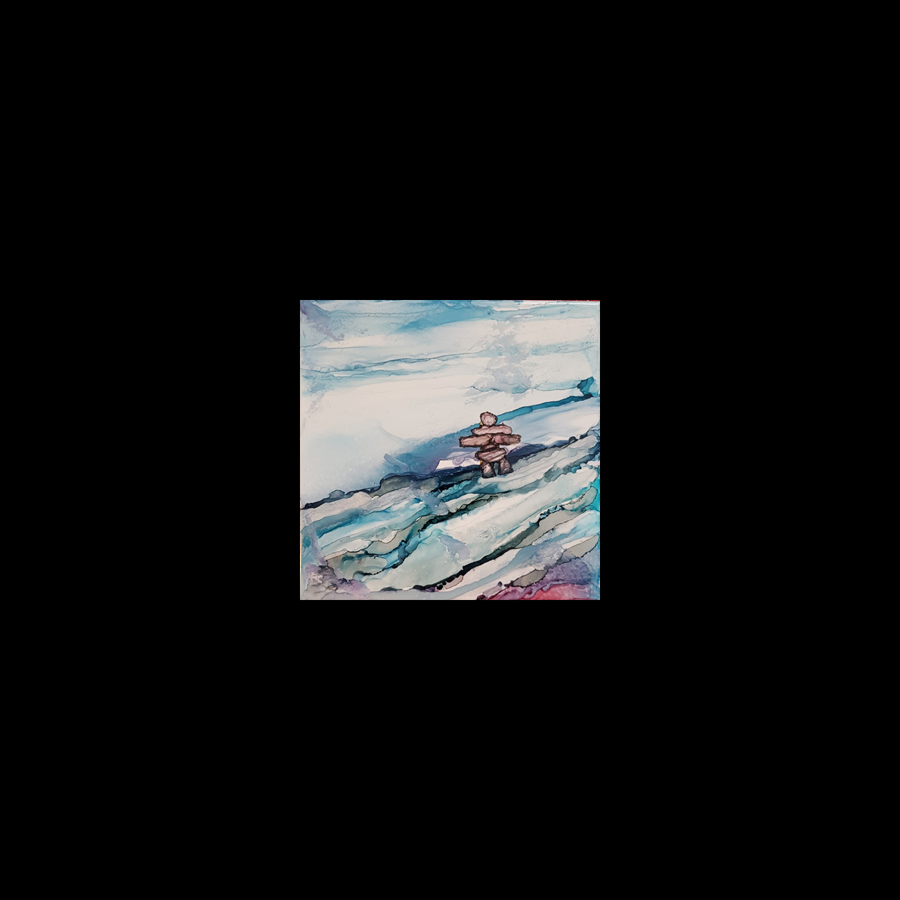 2019-06 "Northern Canadian Inukshuk"
Image: 6" x 6"
Framed: 7.75" x 7.75"
Alcohol Ink on Ceramic Tile
$100.00