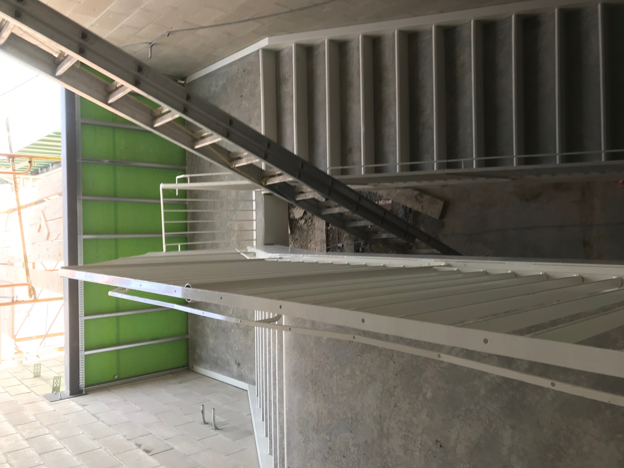 black and white striped stairs