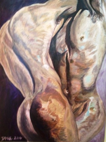 Embrace op.1, 40"X30" 2014, Acrylic on Canvas