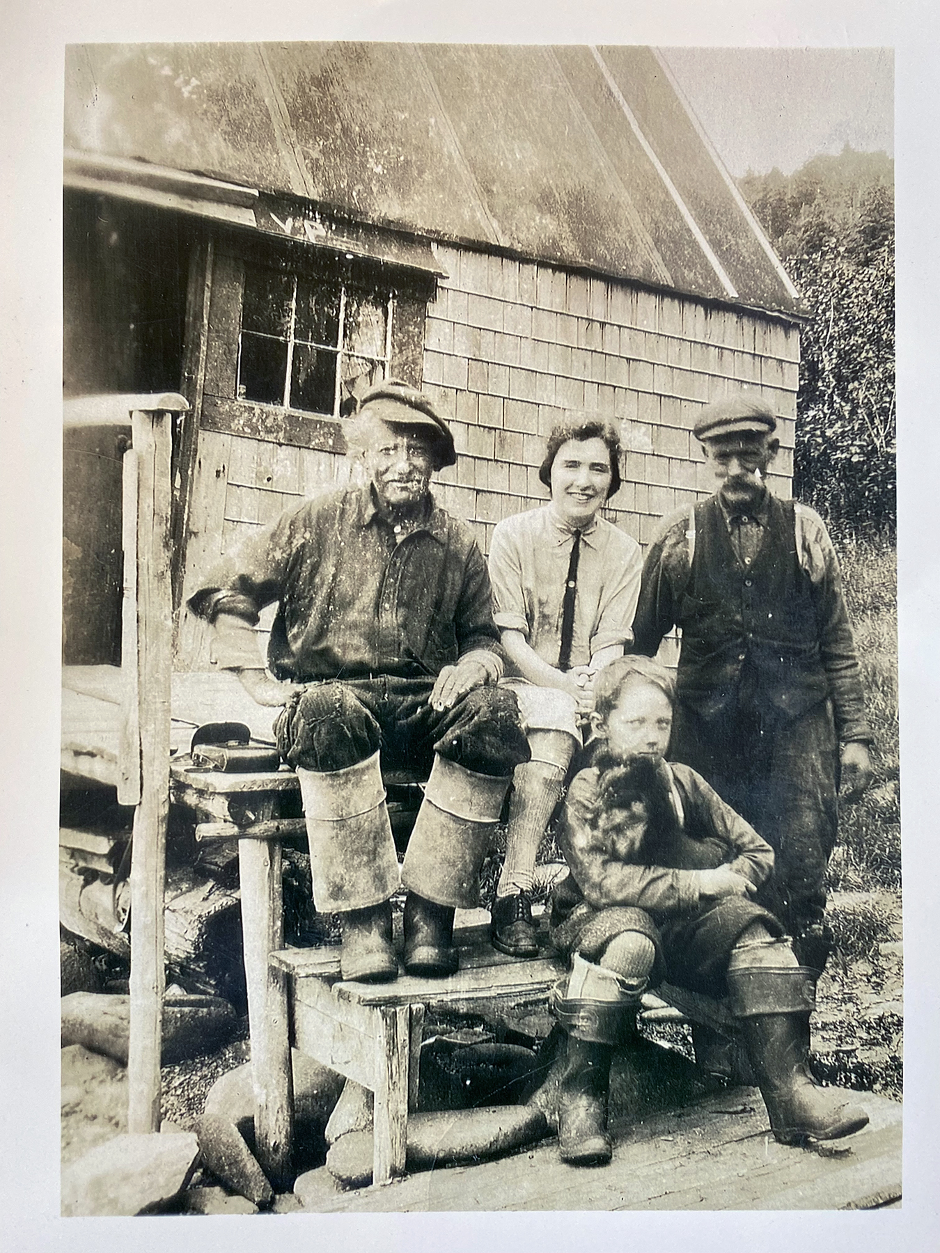 The Dark Harbour Hermits with their niece and nephew mid 1930s.