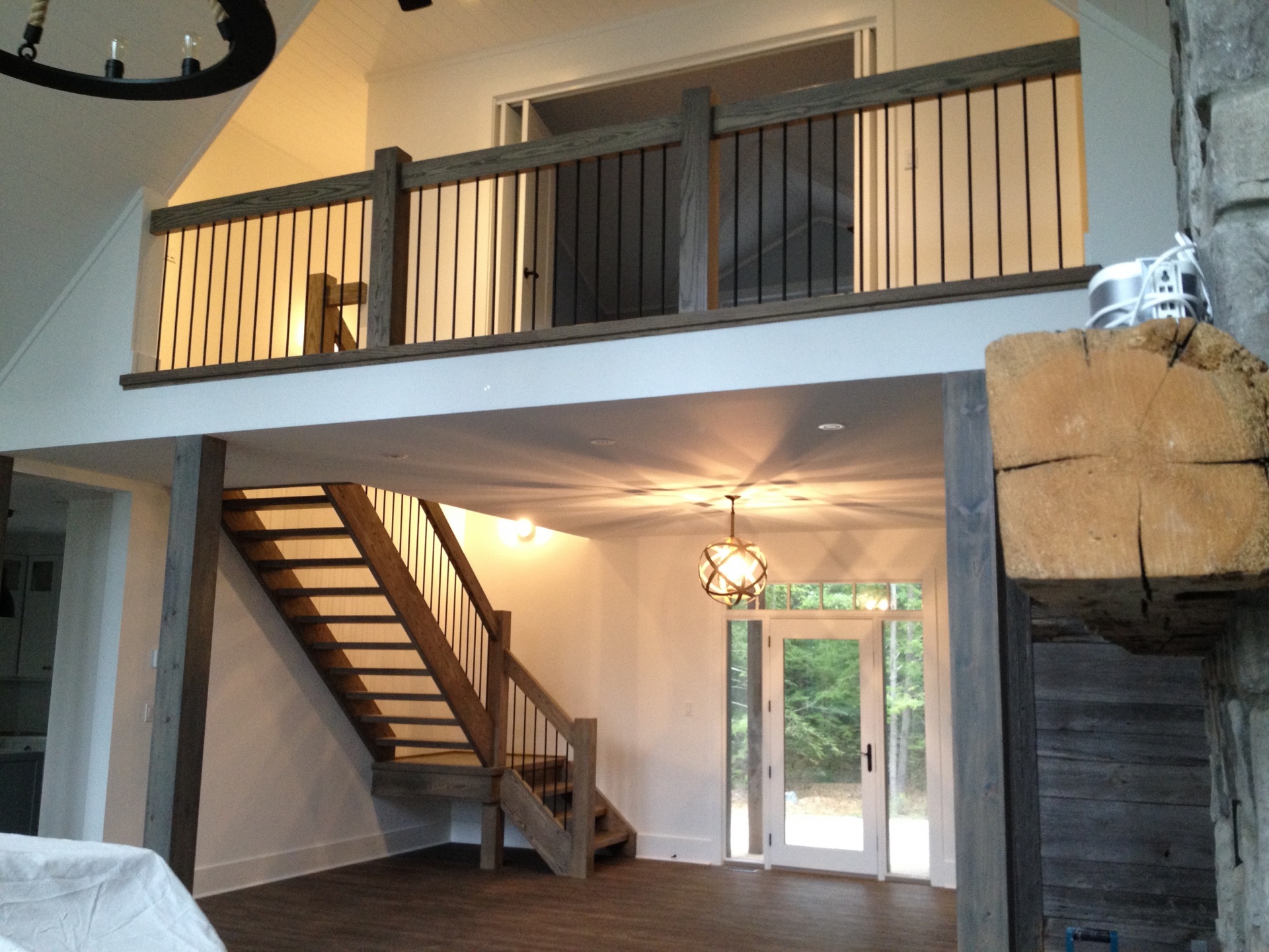 Straight ash Scandinavian style stair