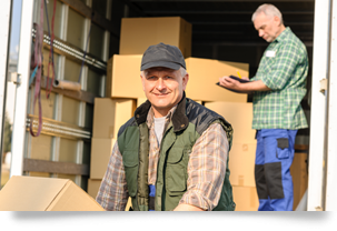 Movers unloading truck