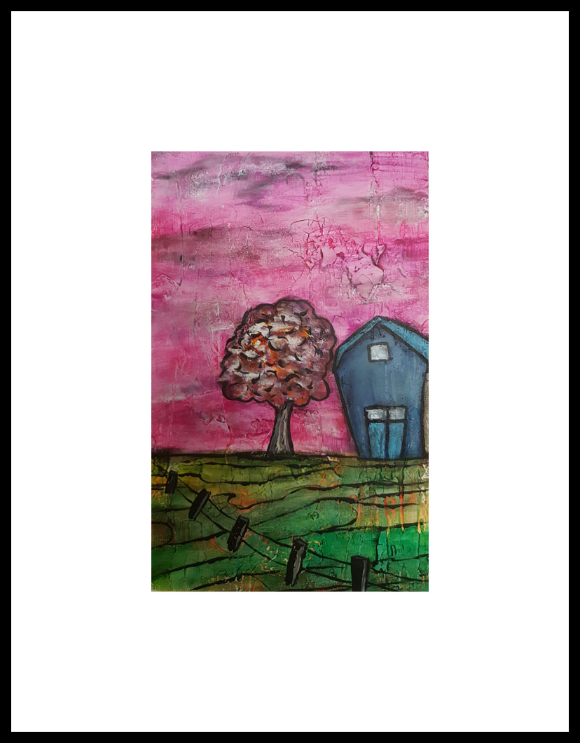"Prairie Pink" 
Framed 10" x 12"
Mixed media on 246 lb paper with venentian plaster
SOLD