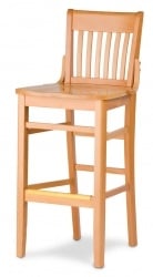 Staveback Barstool, wood seat