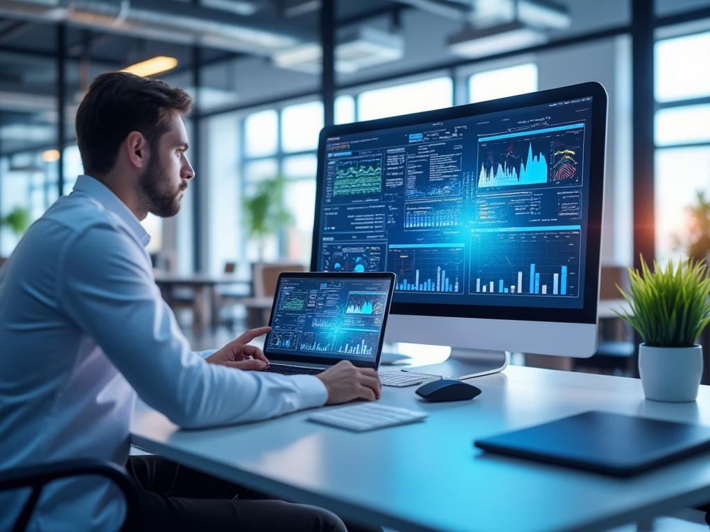 Data charts analyzing process effectiveness