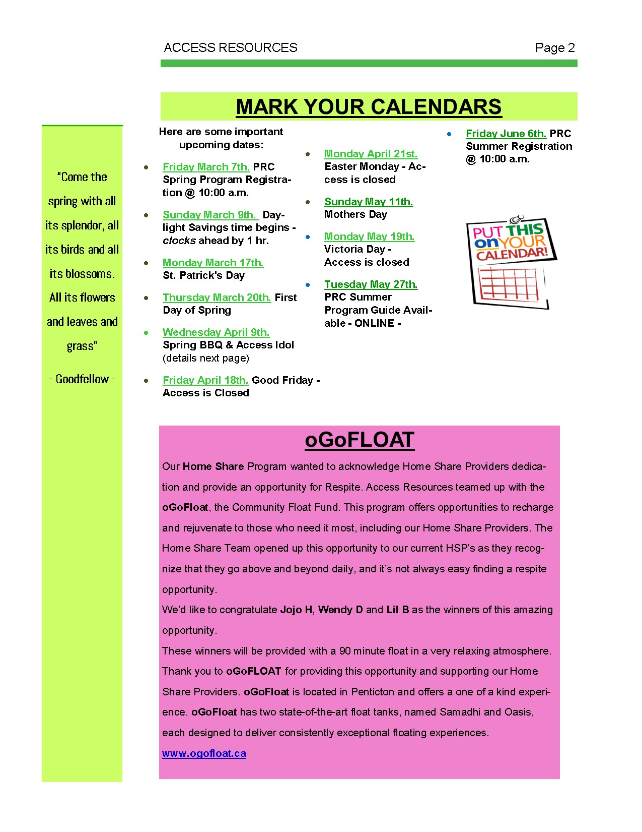 Match 2025 Newsletter