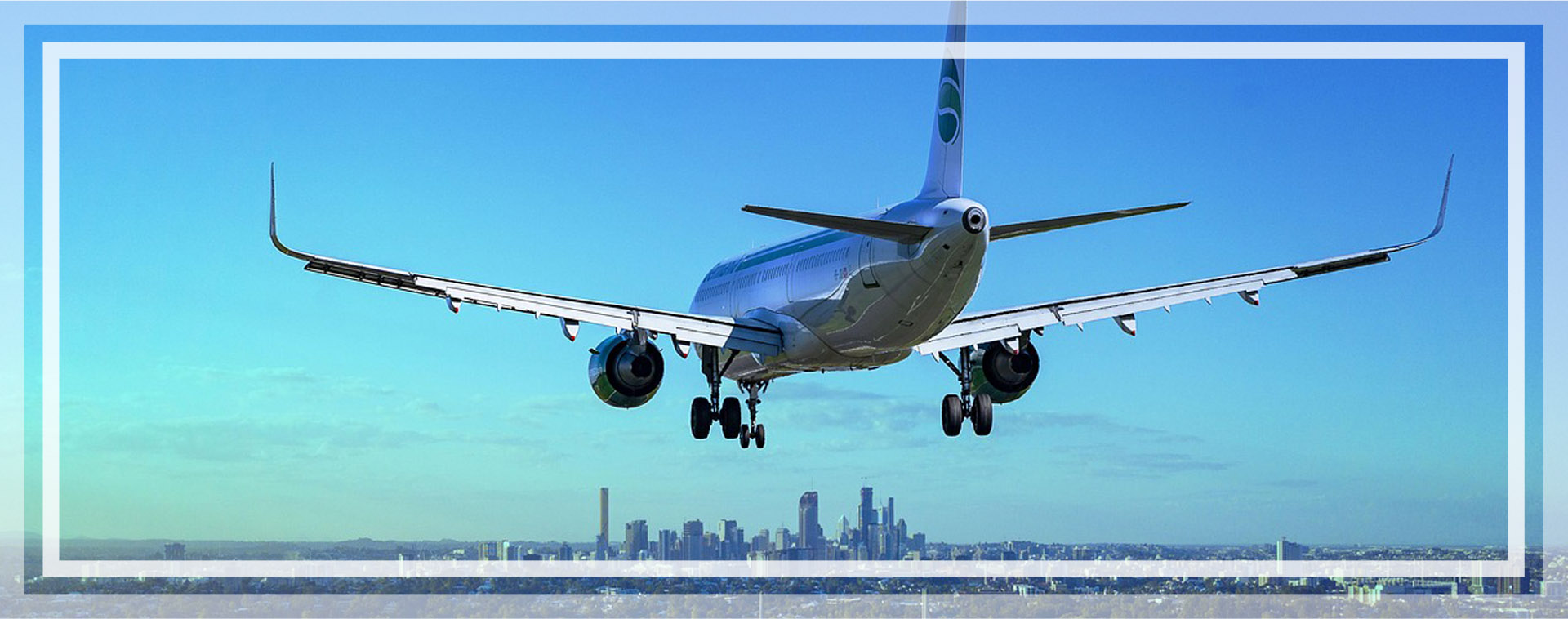 An airplane flying through the air