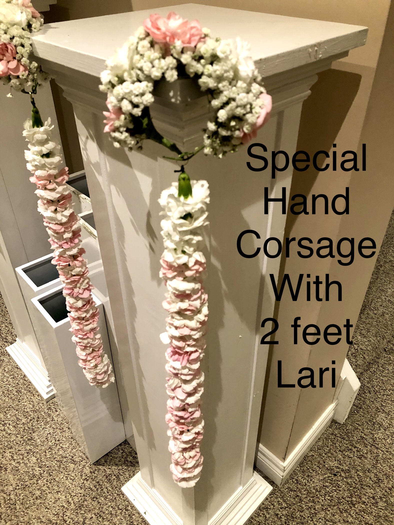 Special Hand Corsage with 2 feet lari $60