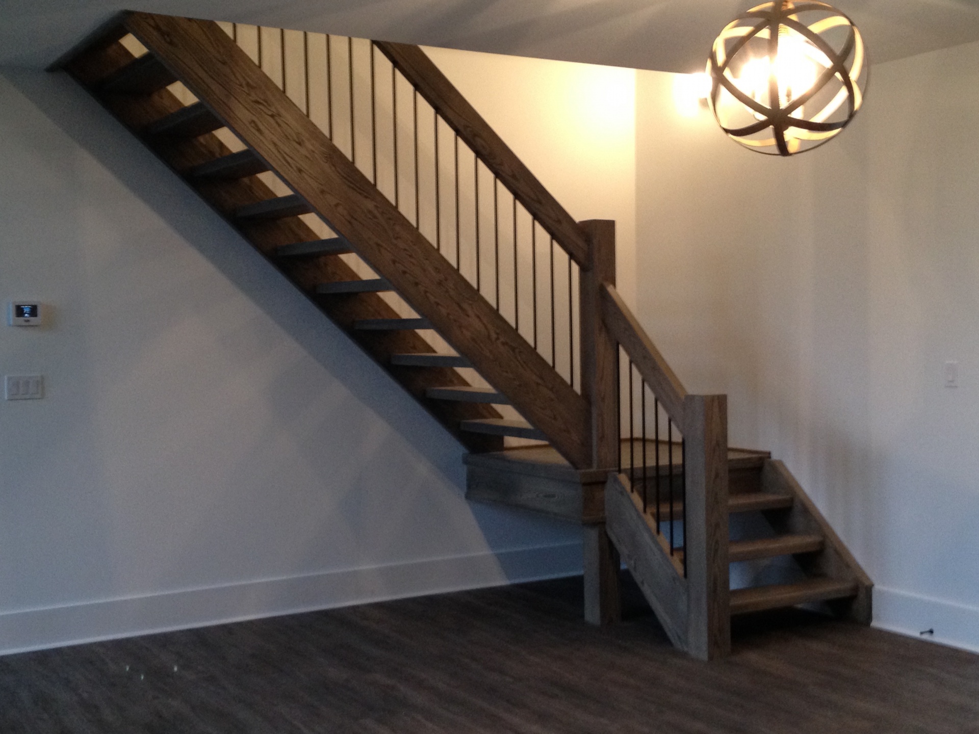 Straight ash Scandinavian style stair