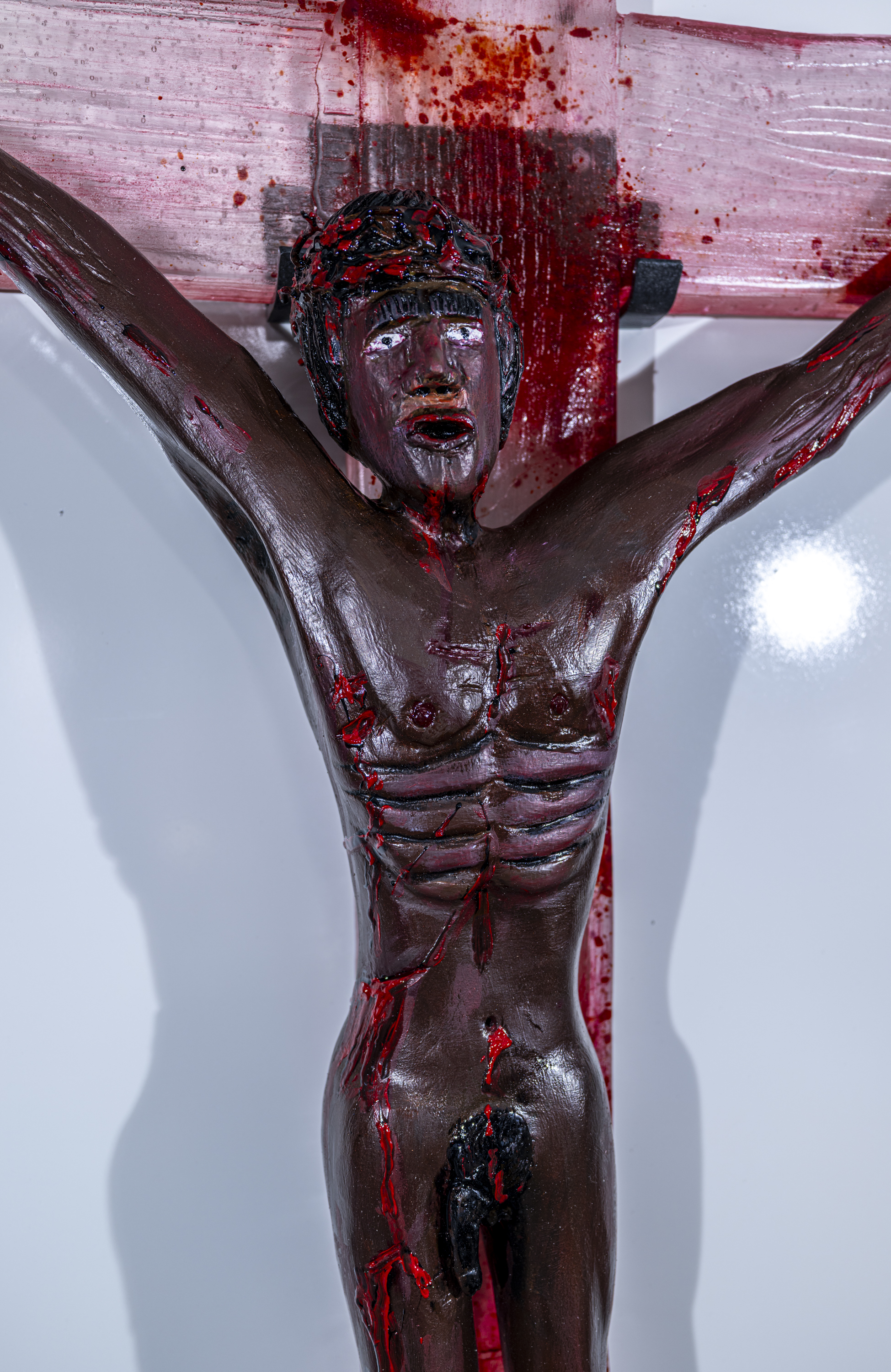 detail of Jesus of Black Jesus in Pain