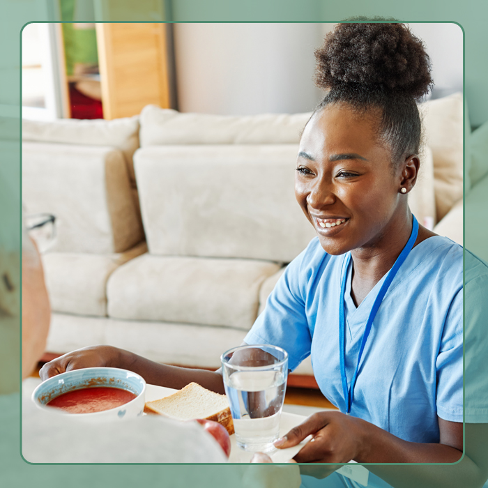 A young African American nurse smiling