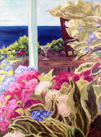 Michelle's Porch 40"X30, 2012, ", Acrylic on canvas, Block Island