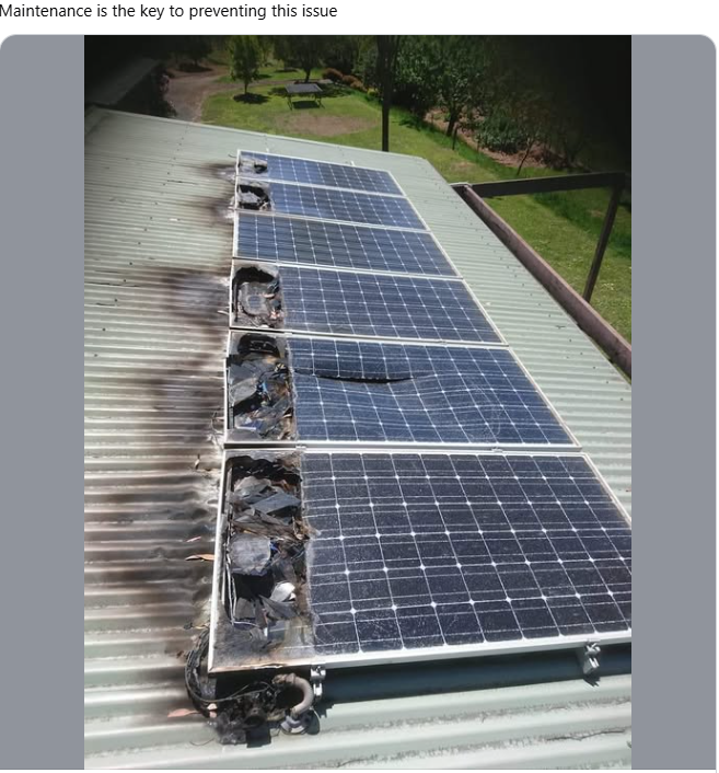 burnt solar panels burnt solar panels