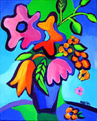 SOLD to BC, Canada
"Fauve Flowers", original oil
on canvas painting 8 x 10"