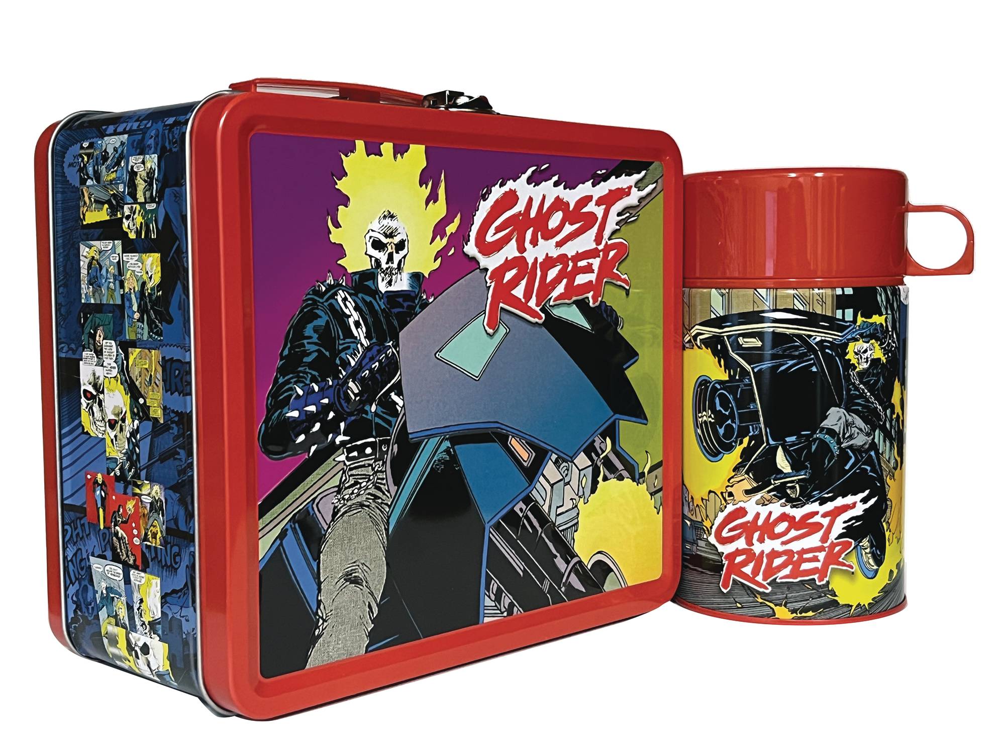 TIN TITANS 90S GHOST RIDER PX LUNCH BOX WITH BEVERAGE CONTAINER