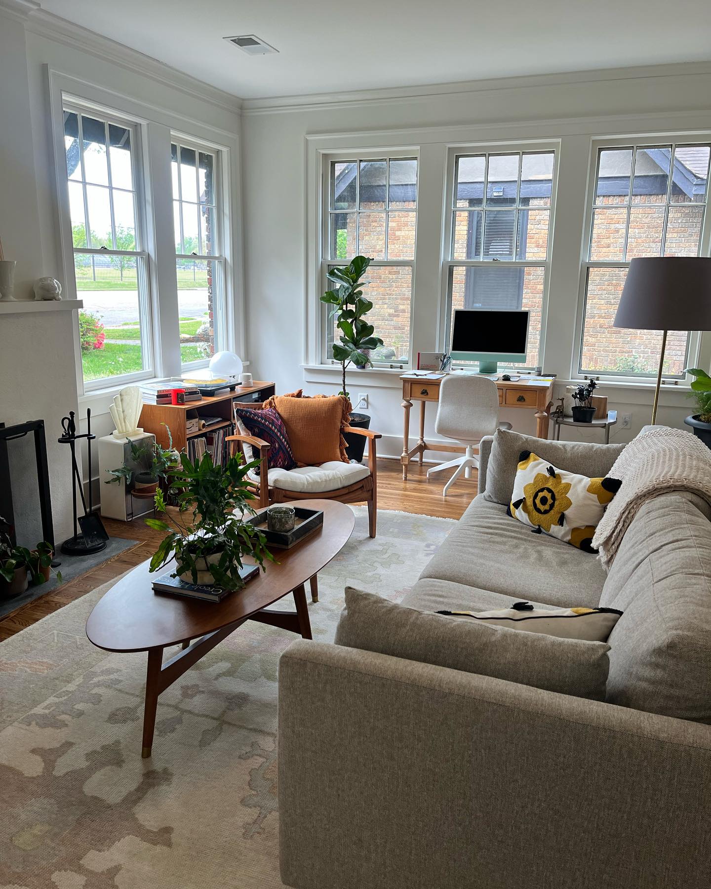 Living space maintained through recurring home care with organized surfaces and an environment supporting everyday living