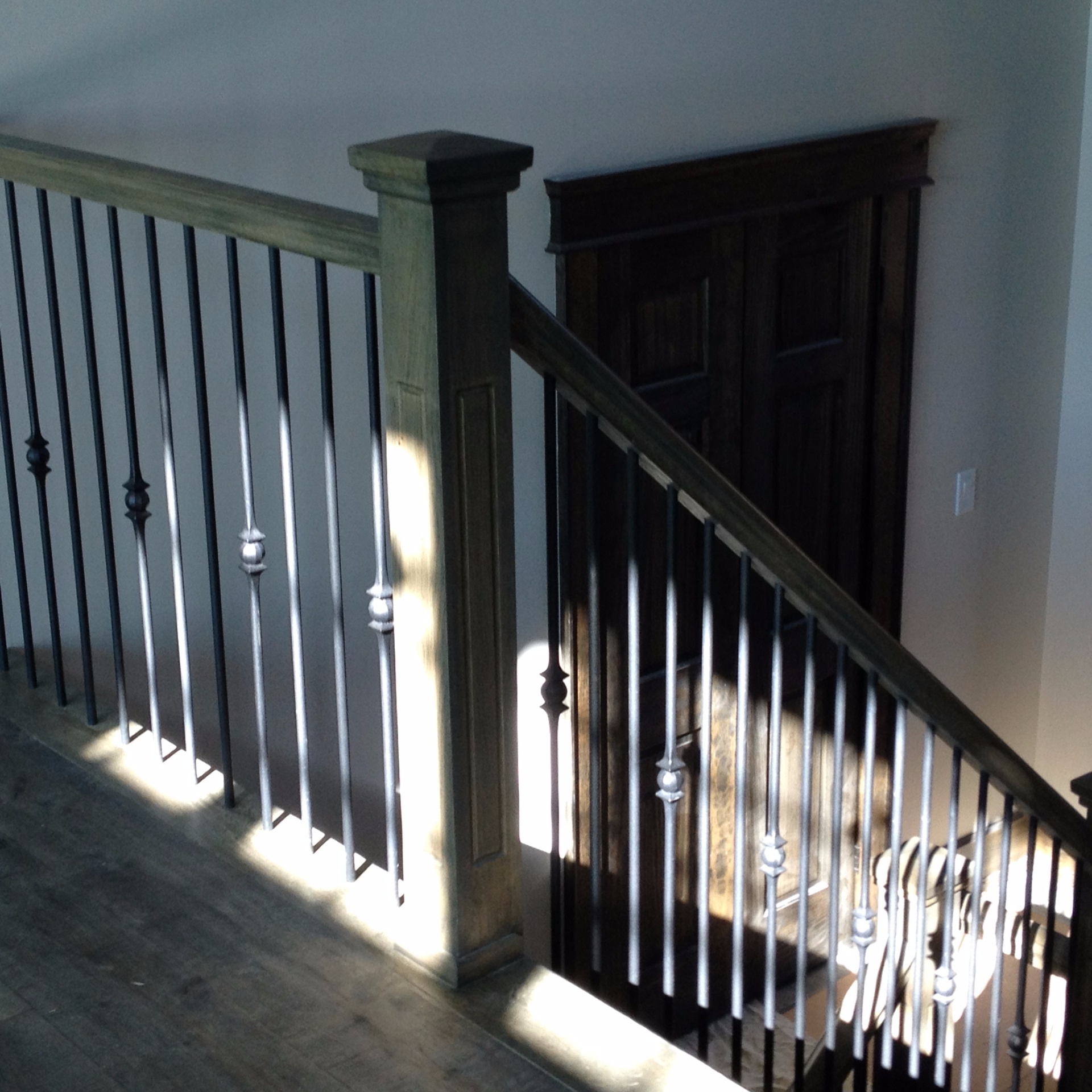 Straight white oak stair