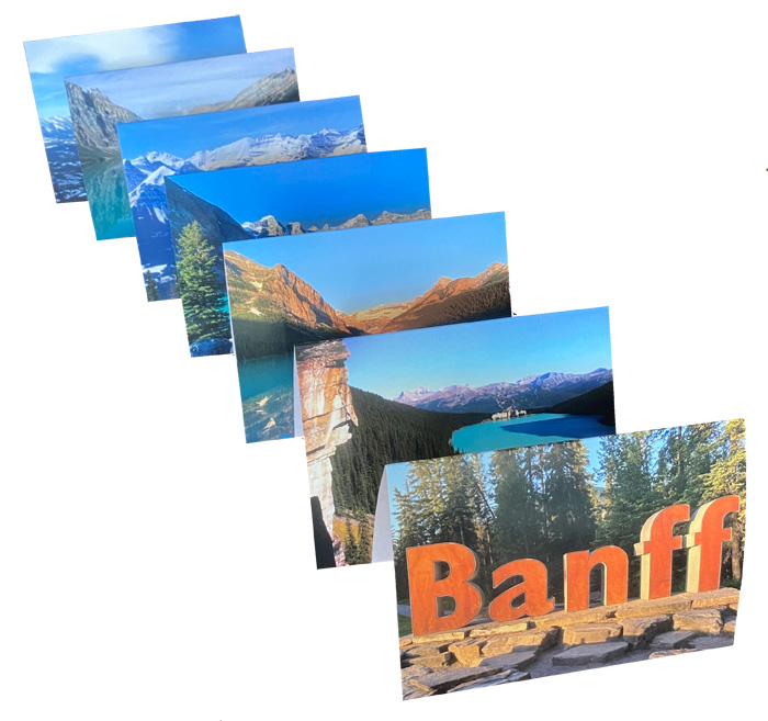 Banff Greeting Card Front View of Gift Card Packaged Box of 7 Cards