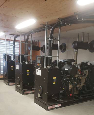 Several electrical generators after installation.