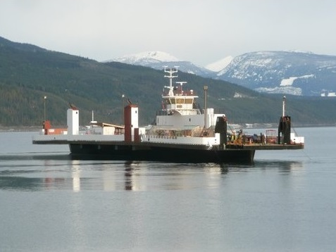 Turning the vessel around so we can finish the aft ramps