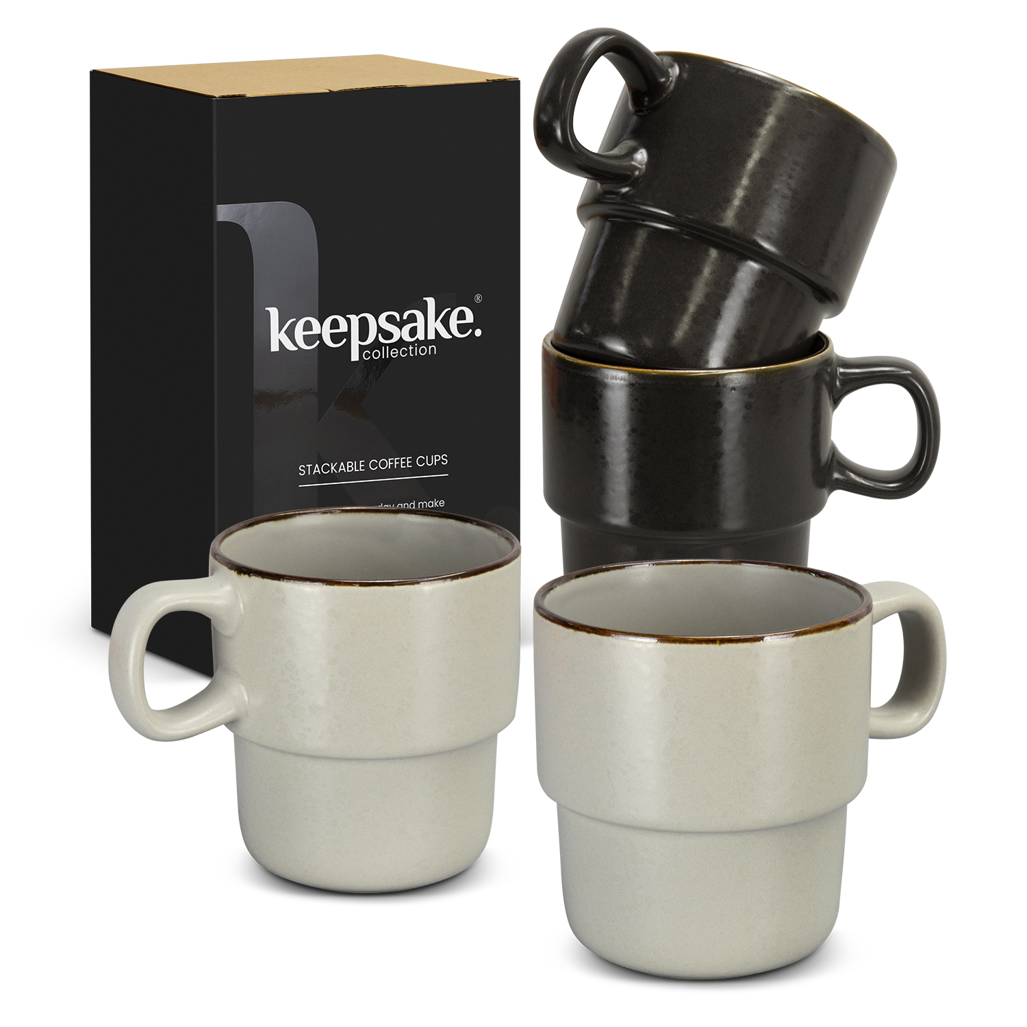 Stackable Coffee Cup Set of 2 